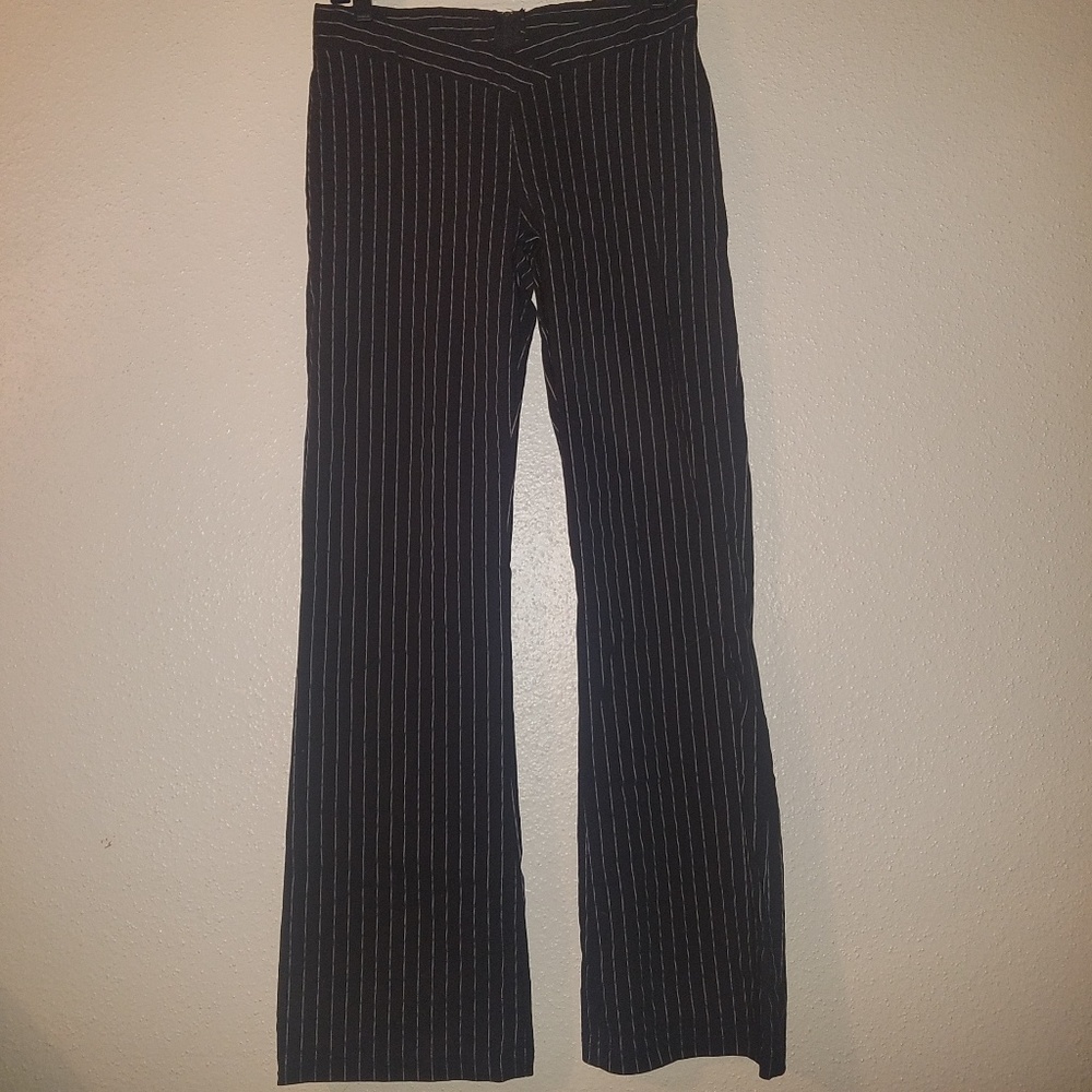 Women's black pinstripe dress pants